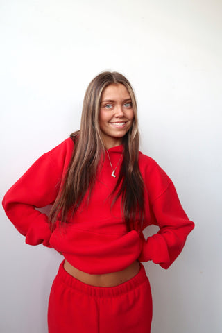 Red Staple Oversized Hoodie