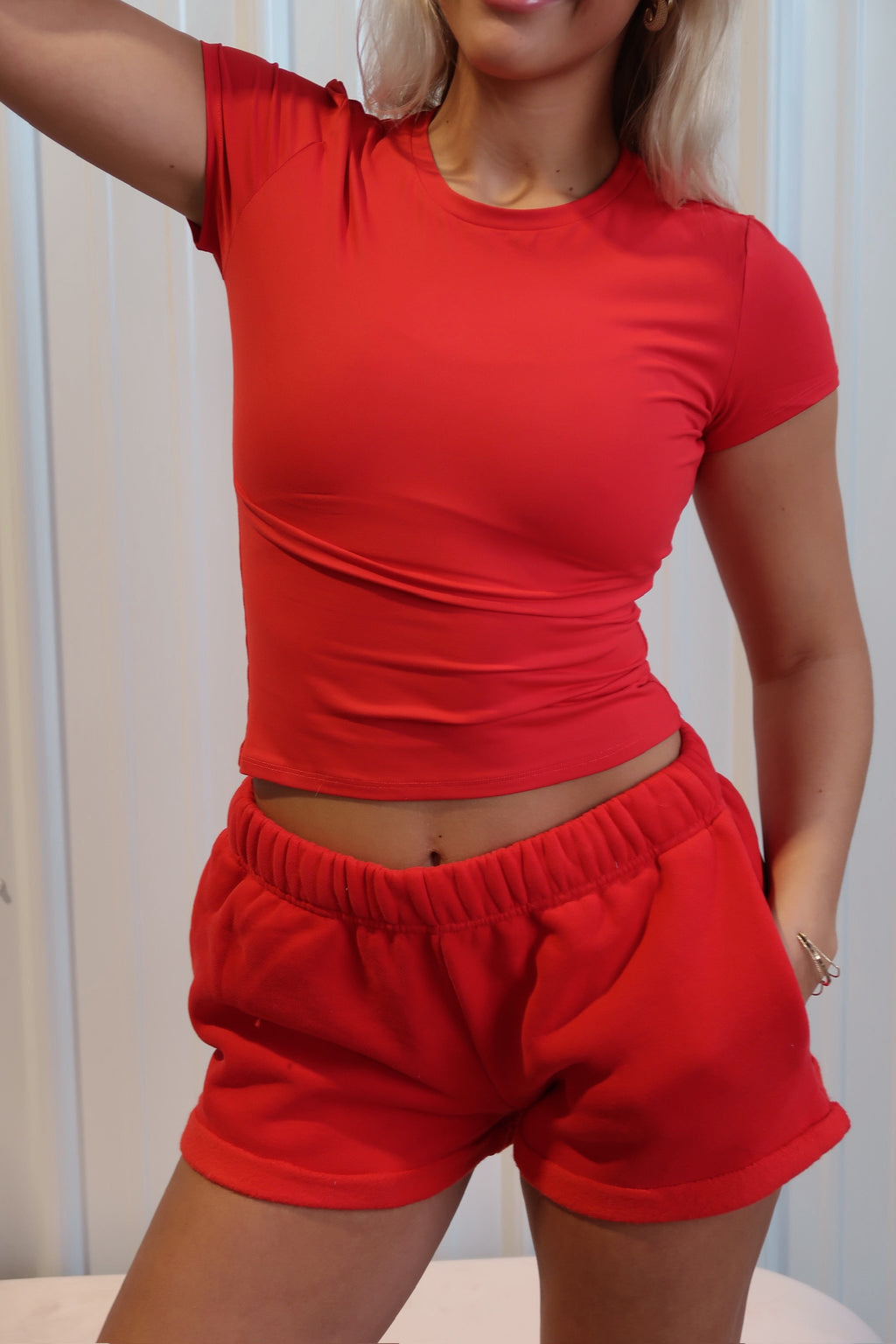 Red Staple Mid Rise Shorts – Drift Clothing Co.