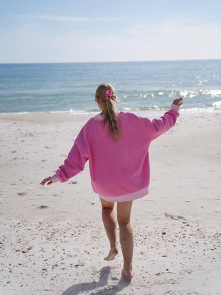 Pink And Light Pink V-Neck Sweatshirt