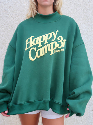 *Drift Exclusive* - Happy Camp3r Puff Series Mockneck - Forest Green & Yellow
