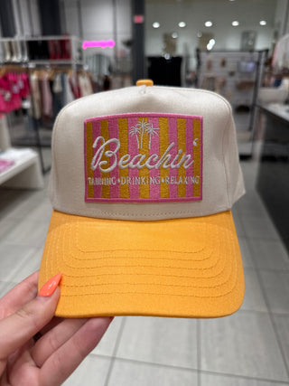 “Beachin” Orange & Pink Trucker Hat