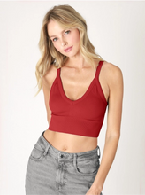 Load image into Gallery viewer, Scarlet Smile Ribbed V-Neck NikiBiki Bra Top
