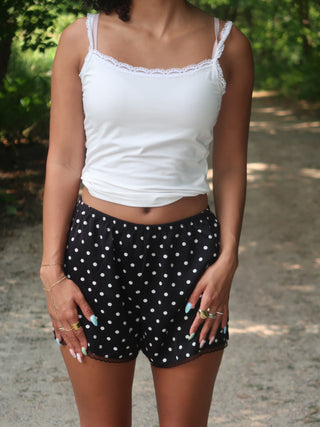Polka Dot Satin Shorts
