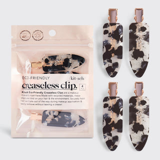 Kitsch Eco-Friendly Creaseless Clips 4 Piece Set - Black Terrazzo