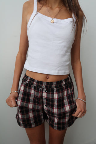 Black & Red Plaid Boxer Shorts