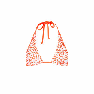 Kulani Kinis Bind Tie Halter Bikini Top - Orange Fantasy