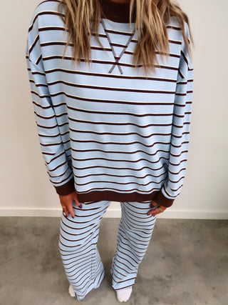 Blue/Brown Striped Lounge Pants