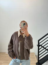 Load image into Gallery viewer, Chocolate Zip Up Bomber Jacket
