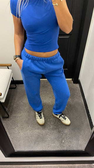 Cobalt Blue Staple Joggers