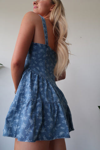 Denim Floral Dress