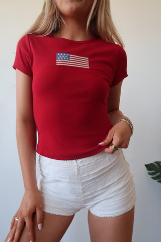 White Ruffle Shorts