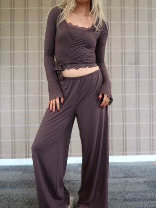 Flowy Lounge Pants - Brown
