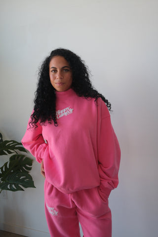 Happy Camp3r Hot Pink Mockneck Sweatshirt