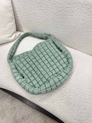 Sea foam Large Puffer Tote Bag