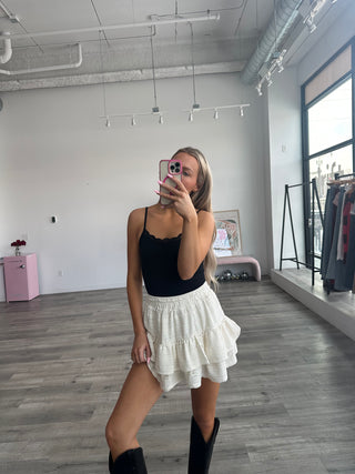 Cream Ruffle Skort