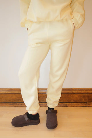 Pale Yellow Staple Joggers