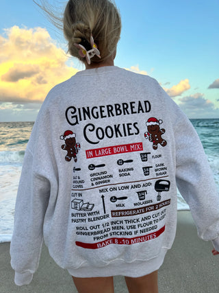 Grey Gingerbread Recipe Embroider Crewneck