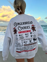 Load image into Gallery viewer, Grey Gingerbread Recipe Embroider Crewneck
