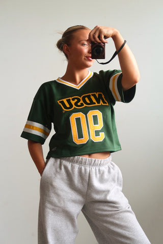 Green NDSU Bison Cropped Jersey