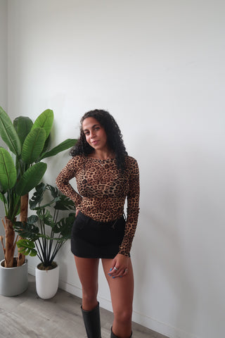 Leopard Mesh Long Sleeve