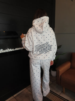 Happy Camp3r Heather Gray Polka Dot Appliqué Hoodie