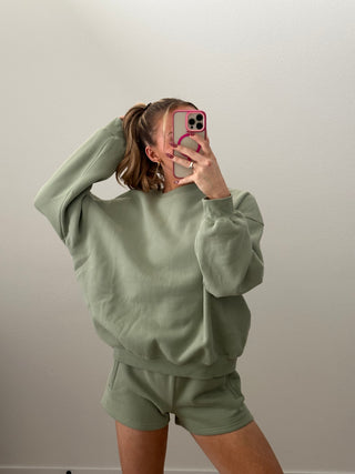 Sage Green Staple Oversized Crewneck