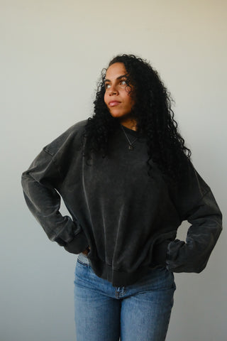 Washed Black Crewneck