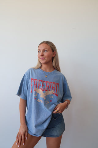 Blue Freebird 1977 American Oversized Tee Shirt