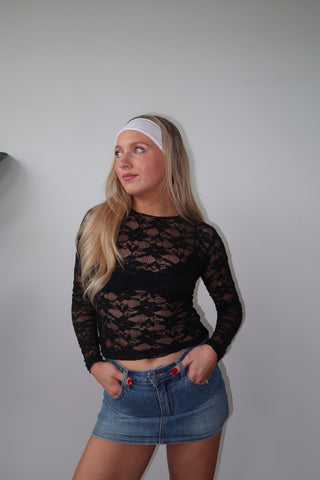 Black Mesh Long Sleeve