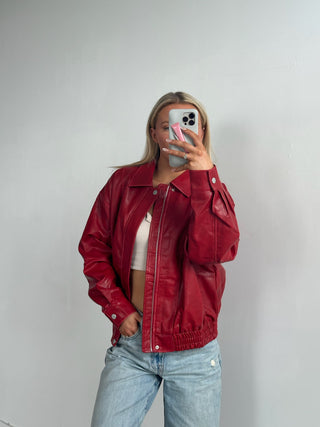 Vintage Style Faux Leather Jacket