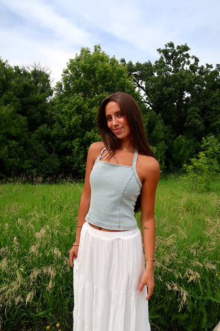 Denim Ardware Halter Top