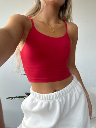 True Red Butter Soft Cropped Tank Top