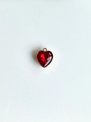 Colored Gem Heart Charm (gold)