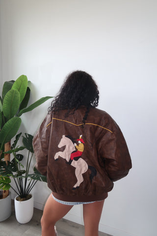 Chocolate Brown Horse Leather Jacket