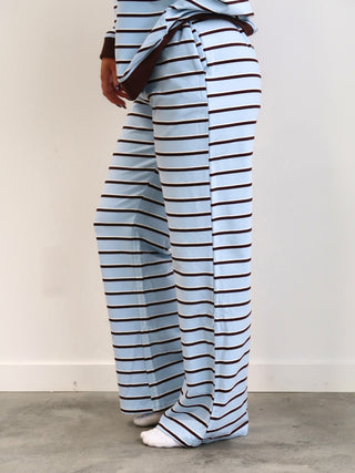 Blue/Brown Striped Lounge Pants