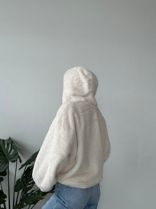 Fuzzy Hooded Zip-Up