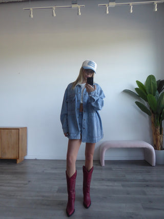 Hidden Light Oversized Denim Shacket