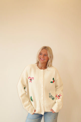 Christmas Patch Cardigan Sweater