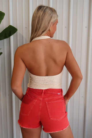 Ivory Lace Halter Top