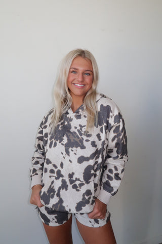 Cow Print Hoodie