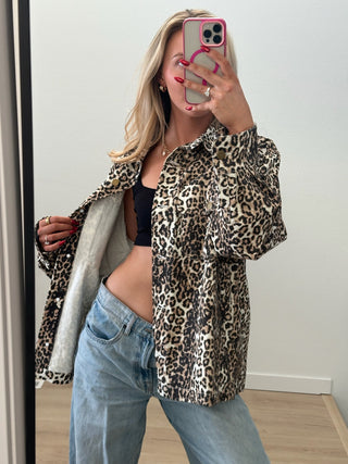 Leopard Print Denim Shacket