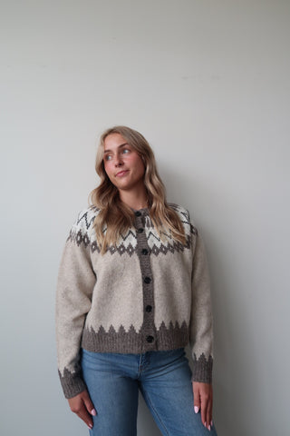 Neutral Knit Button Sweater
