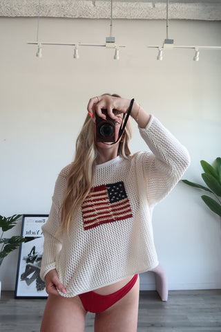 American Flag Crochet Sweater