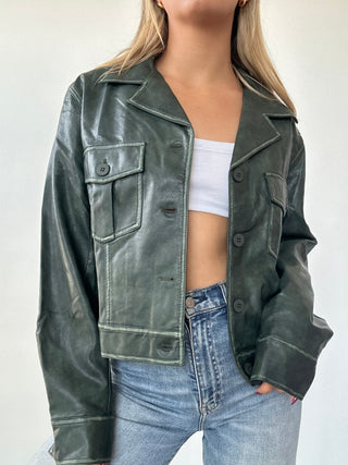 Dark Green Leather Jacket