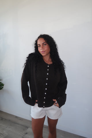 Chocolate Button Down Cardigan