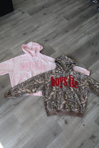 Boys Lie Pink Manhunt Racer Hoodie