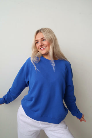 Daydreamer Solid Vintage Raglan Sweatshirt - Blue Quartz