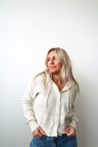 Speckled Knit Hoodie