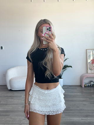 Floral Ruffle Mini Skort