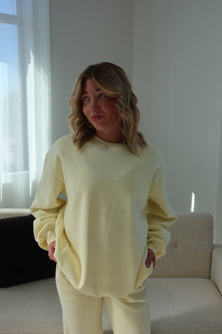 Pale Yellow Staple Oversized Crewneck